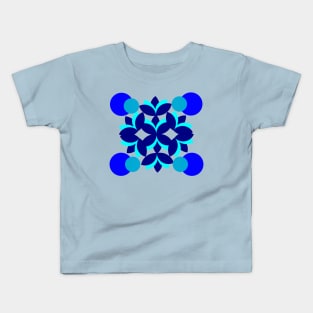 Minimalist geometric blue flower Kids T-Shirt